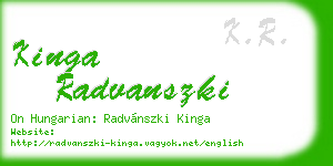 kinga radvanszki business card
