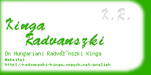 kinga radvanszki business card